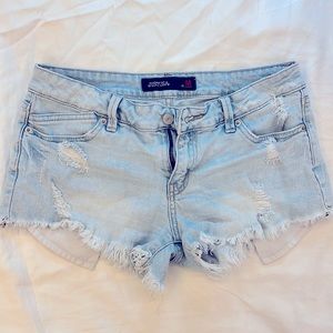 Low rise jean shorts